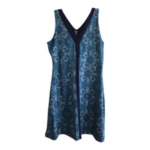 Title Nine Hillary Dream Dress Blue Geometric Print Size Large Pickleball Tennis